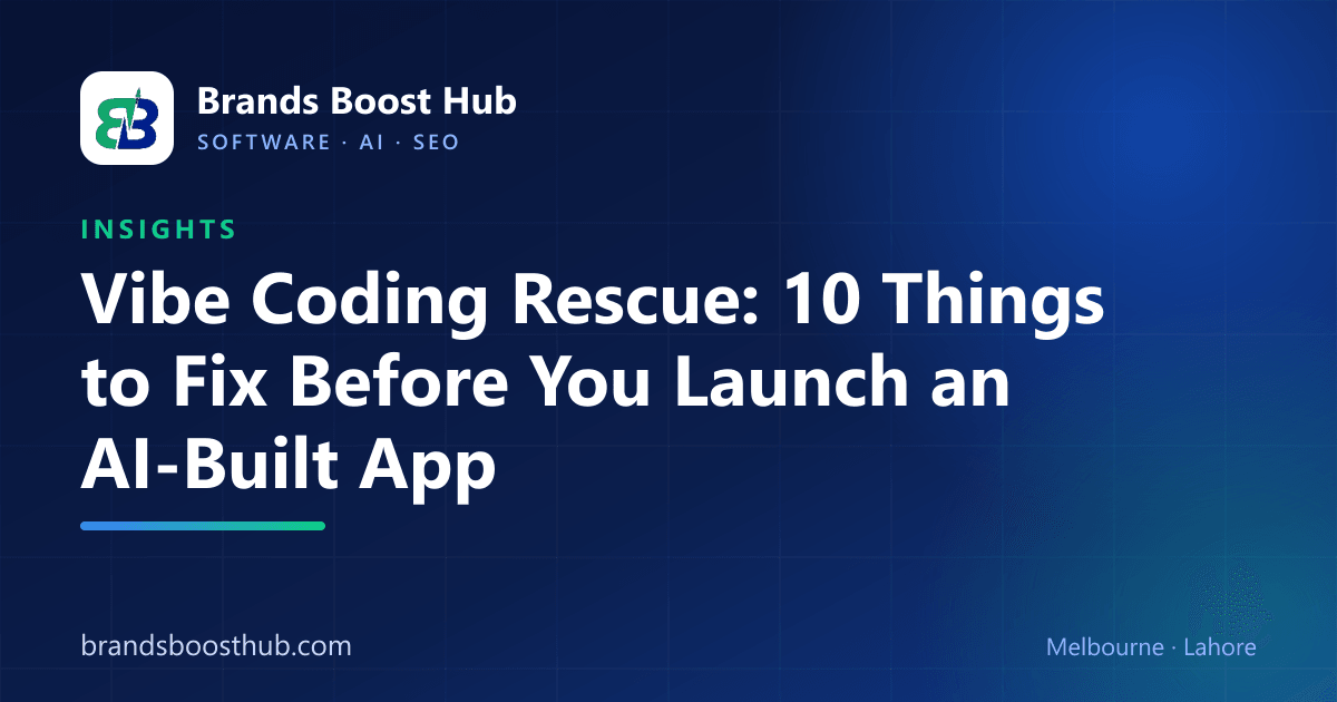 Vibe coding rescue: 10 things to fix before you launch an AI-built app